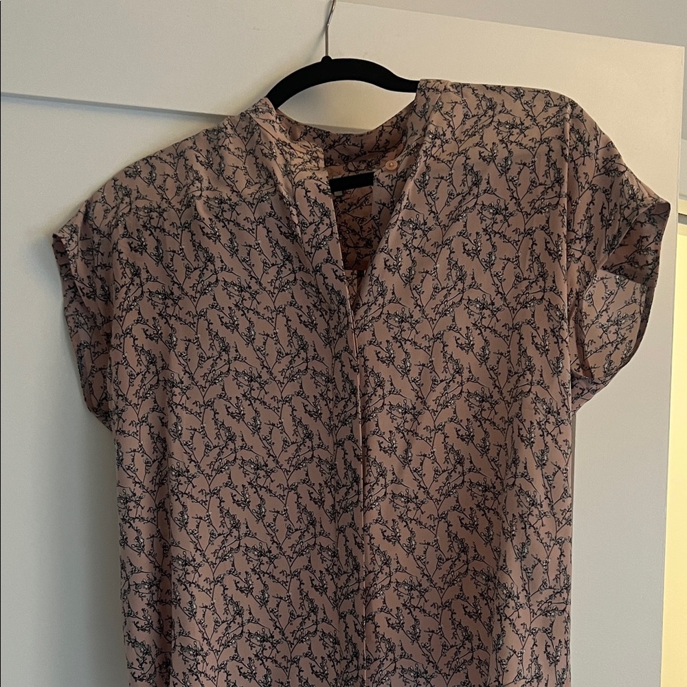 Club Monaco Pink and Black Floral Blouse